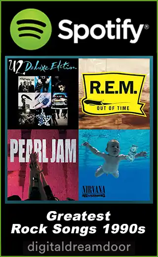 Spotify 1990s rock songs playlist link image