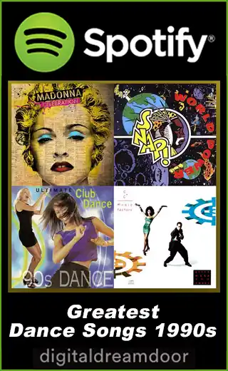Spotify Dance Songs 1990s playlist link button