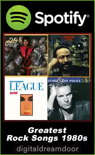 Spotify 1980s rock songs playlist link image